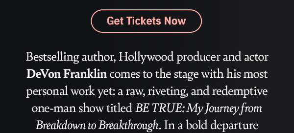 DeVon Franklin - Live at Audible Theatre In NYC - Get Tickets Now