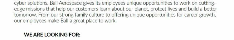 Jobs at Ball Aerospace