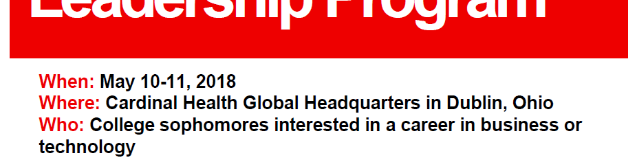 Cardinal Health Sophomore Leadership Program