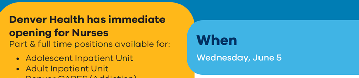 Denver Health - Behavioral Health Nursing Career Webinar - June 5