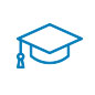 Icon of a graduation cap.