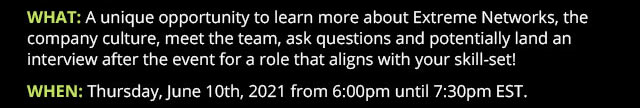 HBCU Connect / Extreme Networks Virtual Hiring Event