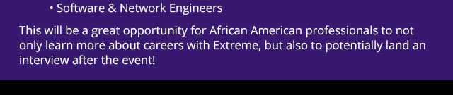 HBCU Connect / Extreme Networks Virtual Hiring Event
