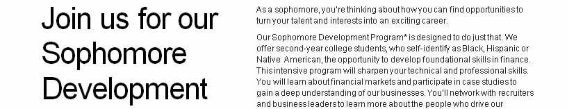 JPMorgan Chase 2018 Sophomore Development Program