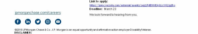 JPMorgan Chase 2018 Sophomore Development Program