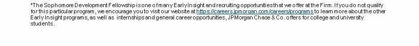 JPMorgan Chase 2018 Sophomore Development Program