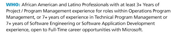 Microsoft Virtual Professional Hiring Event