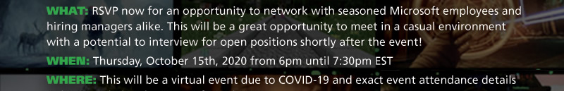 Microsoft Gaming Virtual Hiring Event