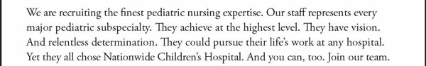 Nursing Careers at Nationwide Children's Hospital
