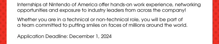 Summer Internship Opportunities with Nintendo