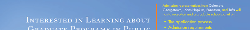 Interested in learning about Graduate Programs in Public Policy and international Affairs?