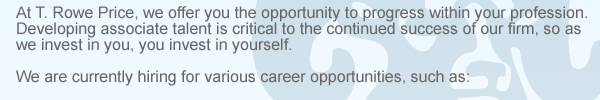 T. Rowe Price Job Opportunities