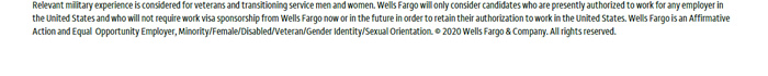 Career Opportunities at Wells Fargo