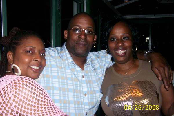 Puddin, Me, and Stacy at the Cheescake Factory in Baltimore