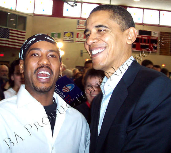 Obama and Bernie Mic