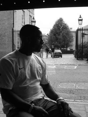 Lookibg out on campus