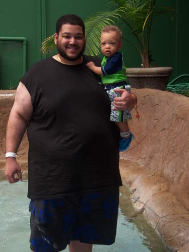 Charles and Daddy at the water park