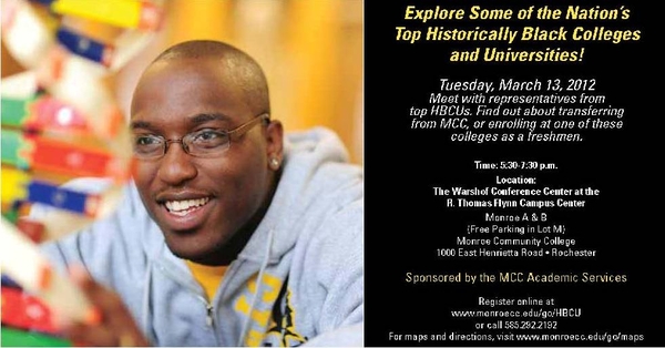 HBCU Fair at Monroe Community College, March 13th