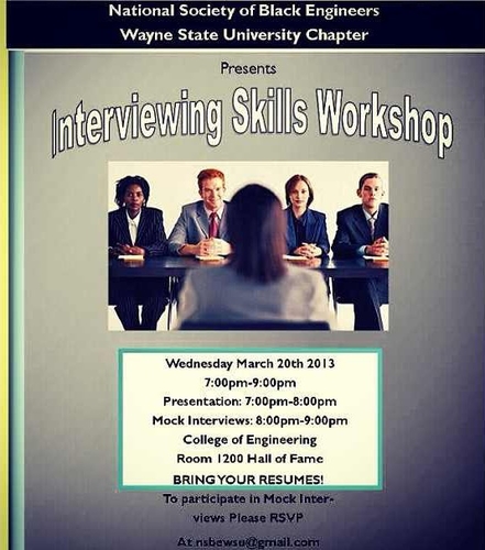 Interviewing Skills Workshop March 20, 2013 7-9pm