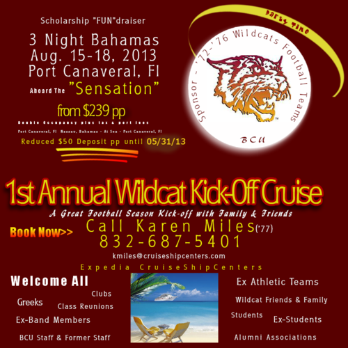 1st Annual BCU Wildcat Kickoff Weekend Bahamas Cruise 2013
