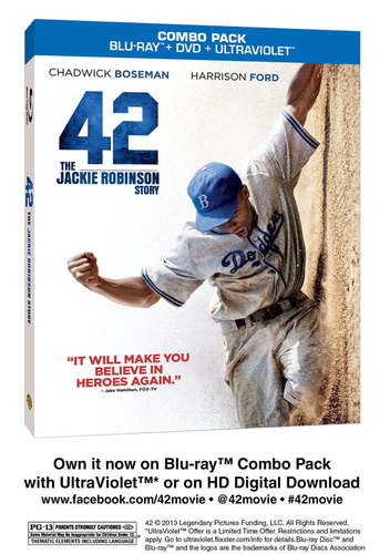 ONE NUMBER WILL CHANGE EVERYTHING. "42" - THE JACKIE ROBINSON STORY. OWN IT NOW ON Blu-rayTM COMBO PACK!