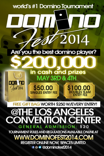 DOMINO FEST 2014, $200,000 IN CASH AND PRIZED AWARDED TO WINNERS BROUGHT TO YOU BY PIT BULL ENERGY DRINKS