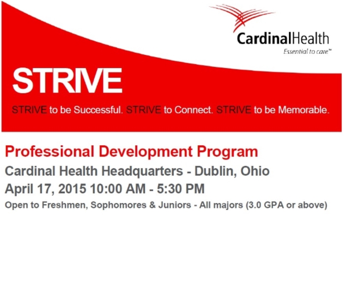Professional Development Program for Freshmen, Sophomores & Juniors Hosted by Cardinal Health - Apply Today!