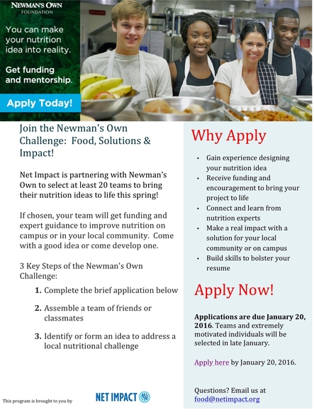 Seeking Student Teams for the Net Impact & Newan