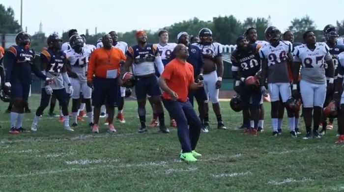 CHALLENGE!  Virginia State University President Abdullah Catches Punt!