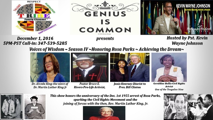 Voices of Wisdom- guests  Dr. Alveda King-the niece of Dr.King, Janis Kearney-diarist of Pres. Clinton