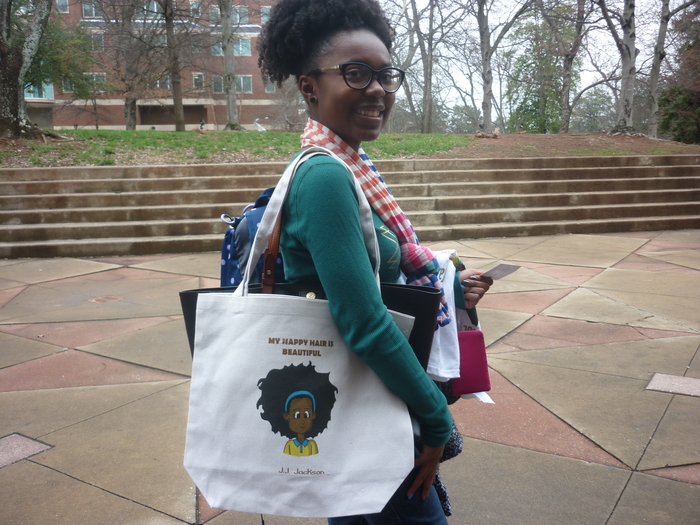 "My Nappy Hair Is Beautiful" totes & tees on campus 