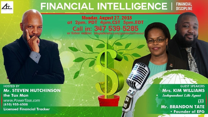 Financial Intelligence hosted by Steven Hutchinson, Mr. Brandon Tate and Mrs. Kim Williams.
