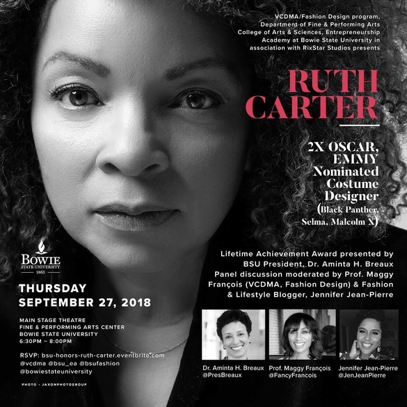 RUTH CARTER - Costume Designer for Black Panther speaks at Bowie State University on 9/27/18