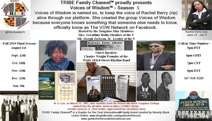 TRIBE Family Channel�- Voices of Wisdom - Guest Speaker: Charles Wright/Watts 103rd St. Rhythm Band