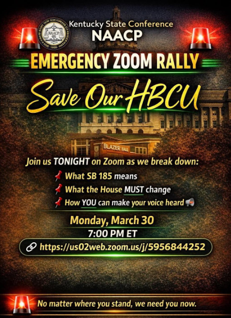URGENT: Kentucky State University Faces Legislative Threat - NAACP Emergency Zoom Meeting Tonight