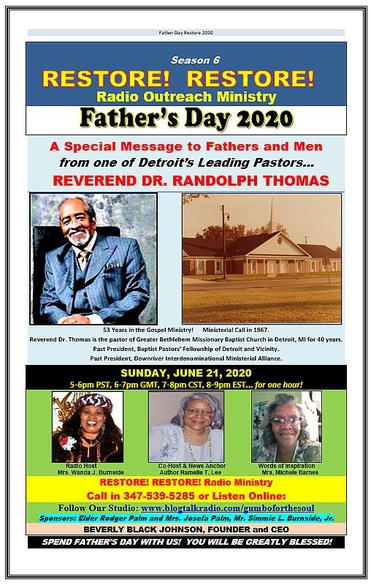 RESTORE! RESTORE! Radio Ministry hosted by Wanda Burnside and Ramelle T. Lee