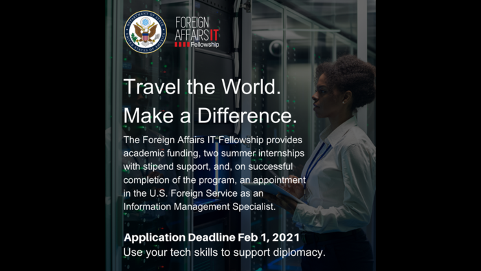 Travel The World. Make A Difference with the Foreign Affairs IT Fellowship Program.