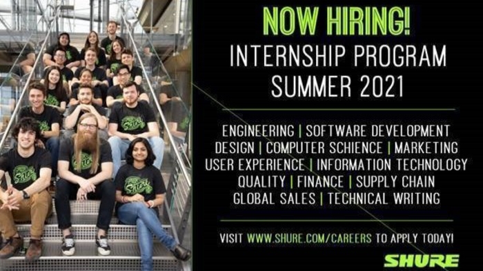 Global Marketing and Sales / Summer 2021 Internship Opportunities at Shure
