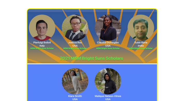 The MSM Bright Suns Scholarship Competition Announces the 2021 Bright Suns Scholars and Honorable Mention Awardees!