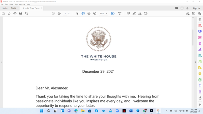 A Letter From The President