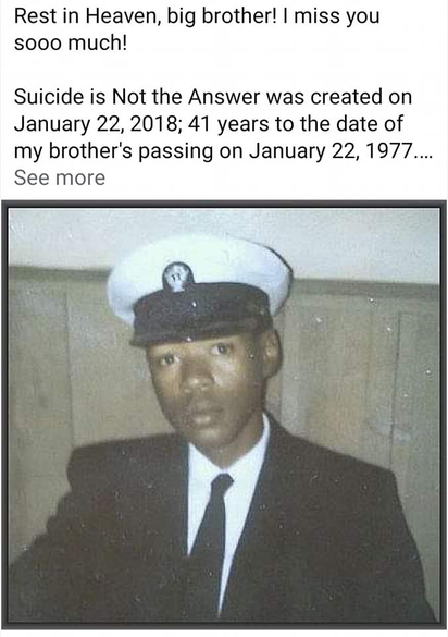 #suicideisnottheanswer  My testimony as a "Sibling Survivor"  Suicide is Not the Answer with Guest Speaker 