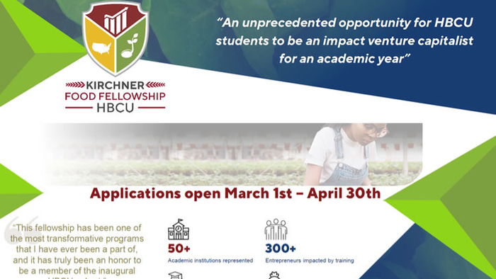 Fellowship Opportinity with a $10,000 scholarship award for HBCU Students From The Kirchner Fellowship