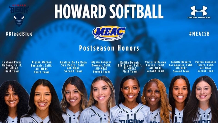 Eight Howard University Bison Receive MEAC Softball Postseason Recognition