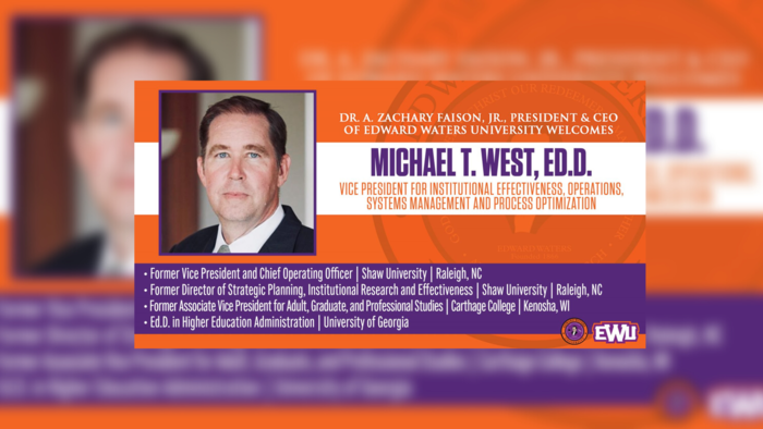 Dr. Michael T. West Appointed as New VP for Institutional Effectiveness, Operations, Systems Management 