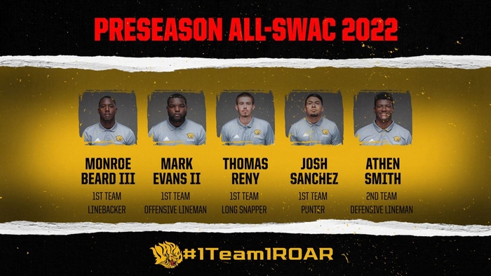 UAPB Football Lands Five On All-SWAC Honors, Including Four First-Team Selection