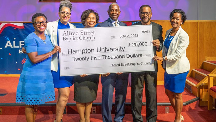 Alfred Street Baptist Church Donates $25,000 to Hampton University to Support Campus Ministries