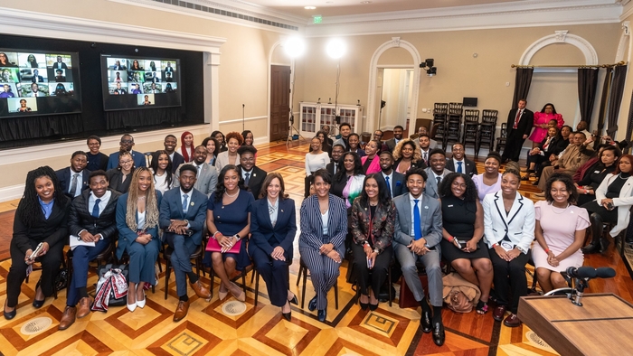 Student Journalists from 40+ HBCUs Take to the White House for a press briefing with VP Harris