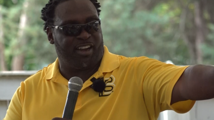 Former Cardinal Brian Jordan honors Demetrious Johnson at HBCU football camp