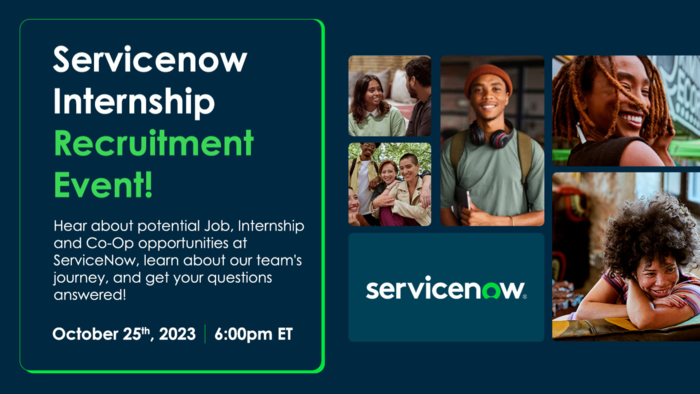 Join ServiceNow for a Virtual Internship Recruitment Event on October 25th!