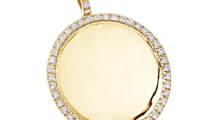 New Jewelry or New Electronics : 14K Yellow Gold Diamond Circle Medallion Pendant